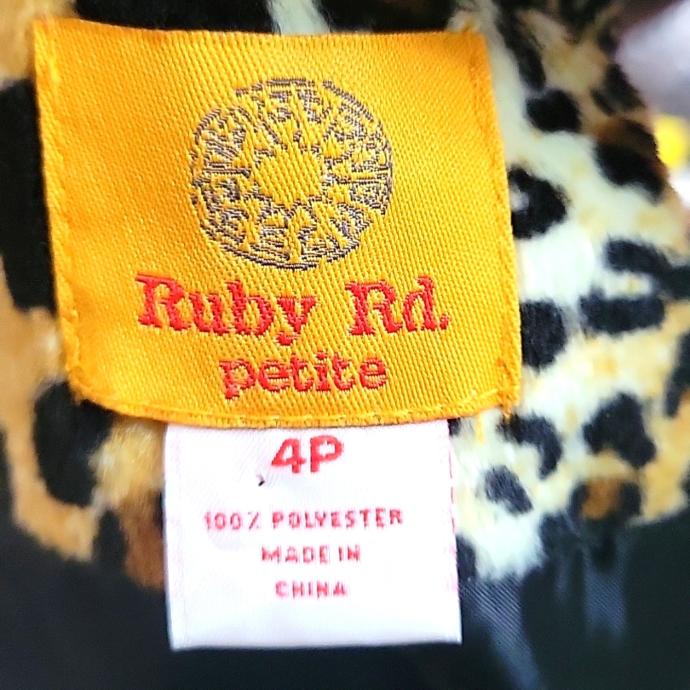 Ruby Rd Animal Print Faux Fur Jacket - Picture 7 of 8